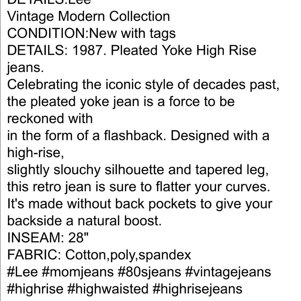 Lee vintage modern High Rise Pleated Mom Jeans - Picture 6 of 13